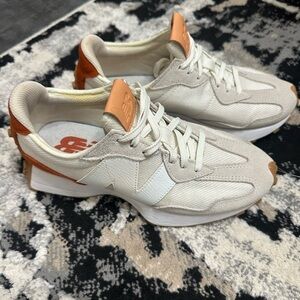 New Balance 327 Cream and Brown Athletic Shoes